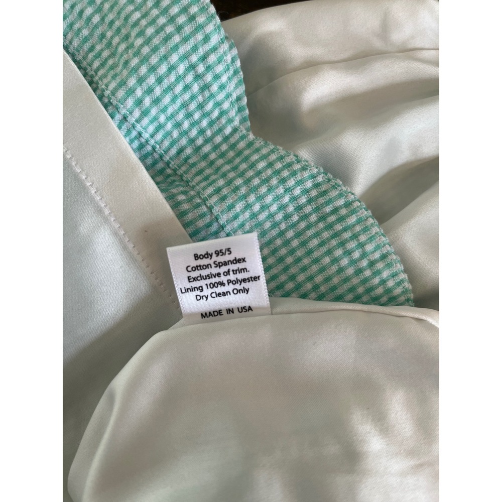 Lauren James Skirt Womens XS Seafoam Green Seersucker Scalloped Paperbag Mini - Picture 7 of 8